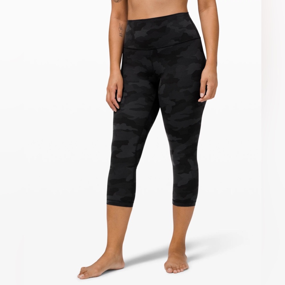 Lululemon Align Crop *21" Incognito Camo Multi Grey Size 12
